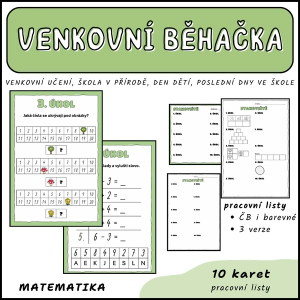 Venkovní běhačka - plotovka (Den dětí, venkovní učení, škola v přírodě)