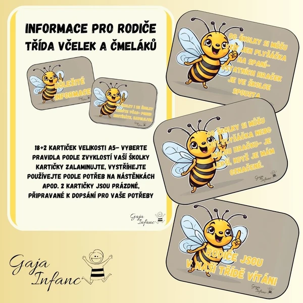 Informace pro rodiče- třída včelek a čmeláků 