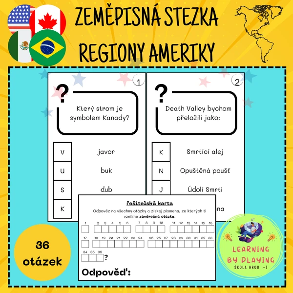 ZEMĚPISNÁ STEZKA - REGIONY AMERIKY