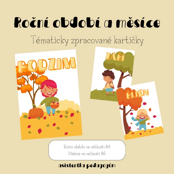 Roční období a měsíce - kartičky