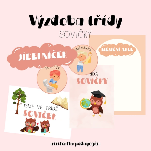 Výzdoba třídy - Sovičky
