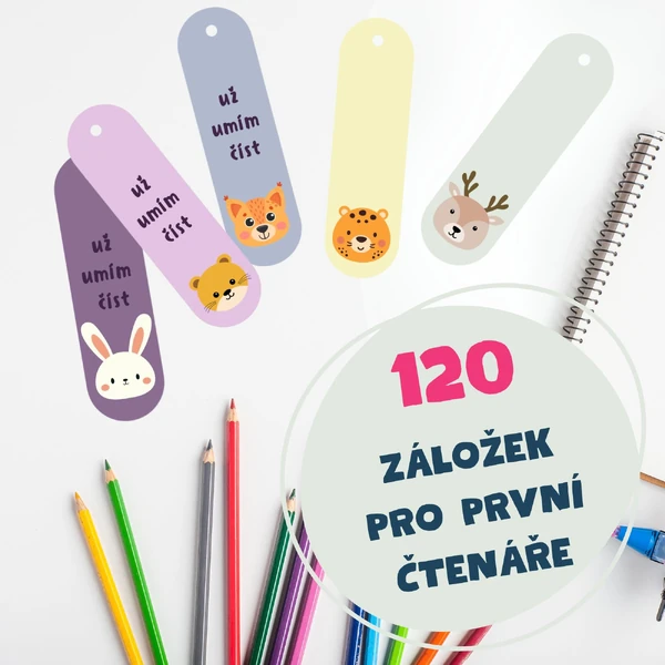 Záložky se zvířátky pro první čtenáře