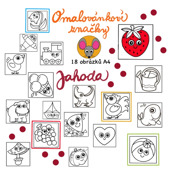 Omalovánkové značky - Jahoda
