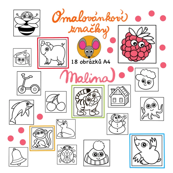 Omalovánkové značky - Malina