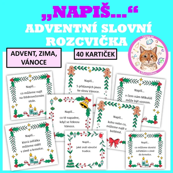 "NAPIŠ..." - Adventní slovní rozcvička