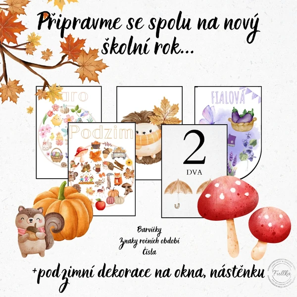 Výzdoba třídy, Podzim, Podzimní dekorace třídy, Dekorace na okna
