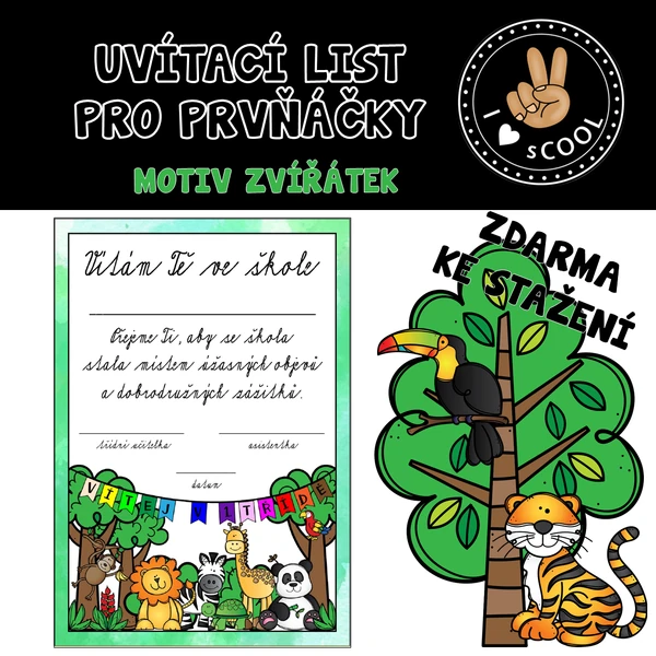 Uvítací list do 1. třídy 