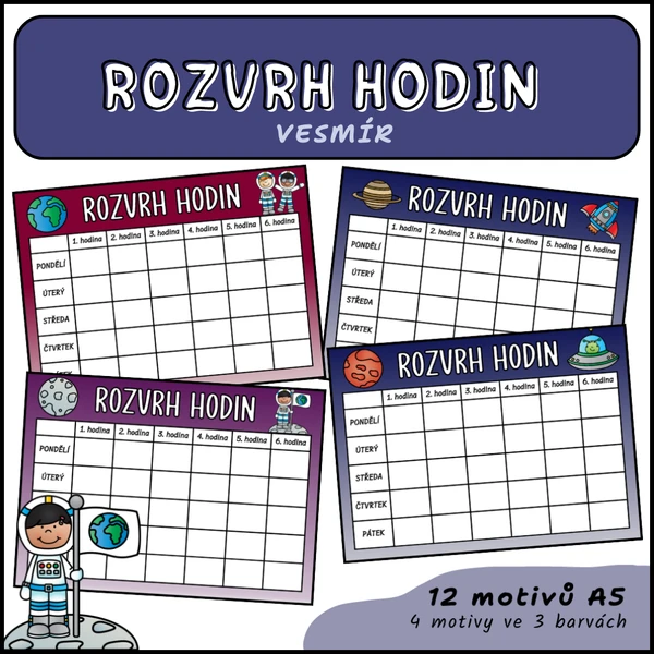 Rozvrh hodin pro žáky - Vesmír