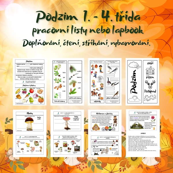 Podzim - pracovní listy a lapbook