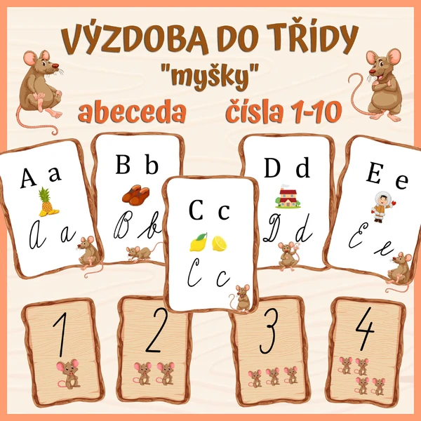 Výzdoba do třídy - abeceda, čísla