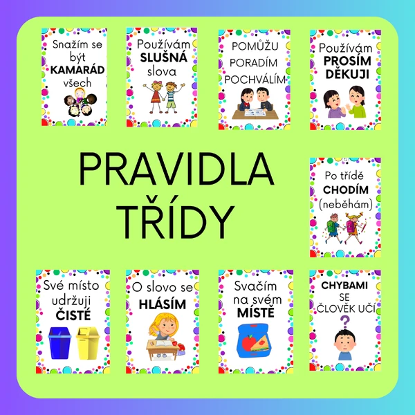 Pravidla - výzdoba třídy 