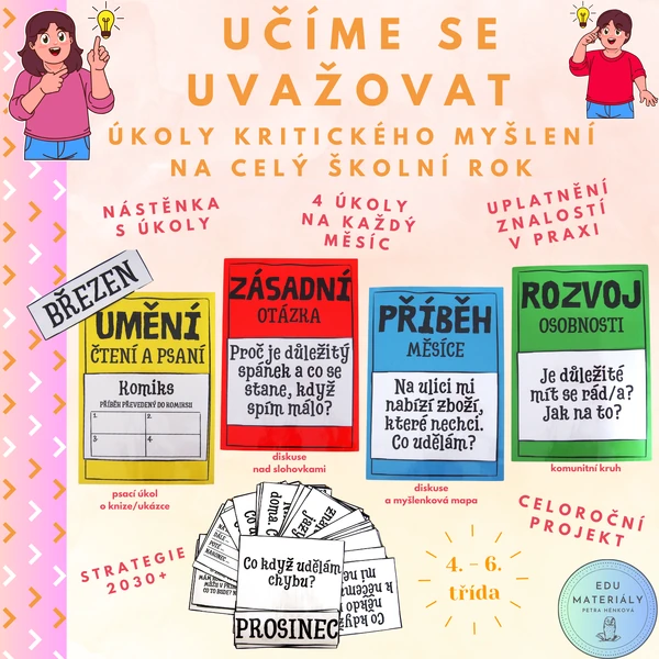 Učíme se uvažovat - úkoly kritického myšlení na celý školní rok