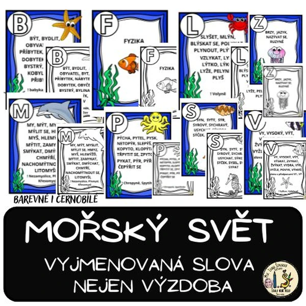 VYJMENOVANÁ SLOVA - MOŘSKÝ SVĚT - VÝZDOBA I K VÝUCE