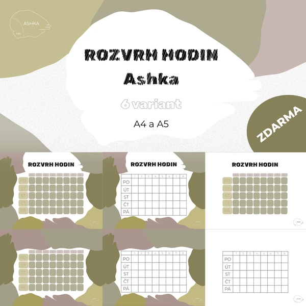 Rozvrh hodin – ASHKA