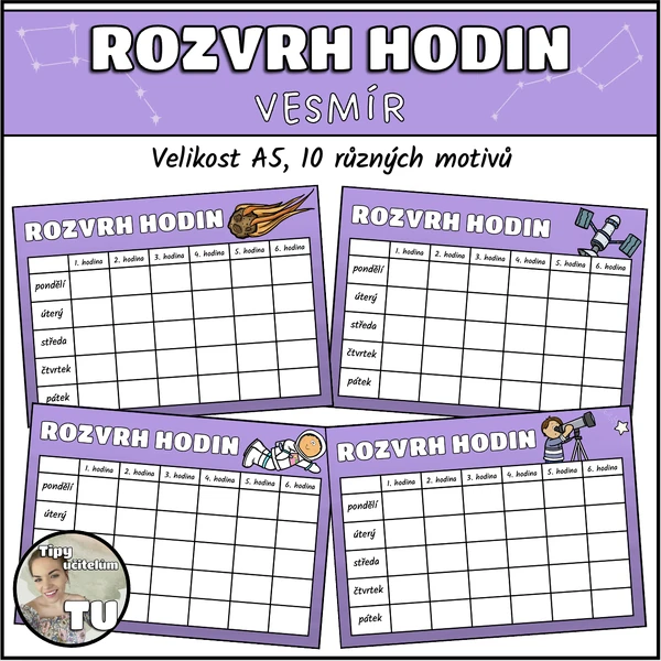 Rozvrh hodin pro žáky - vesmír