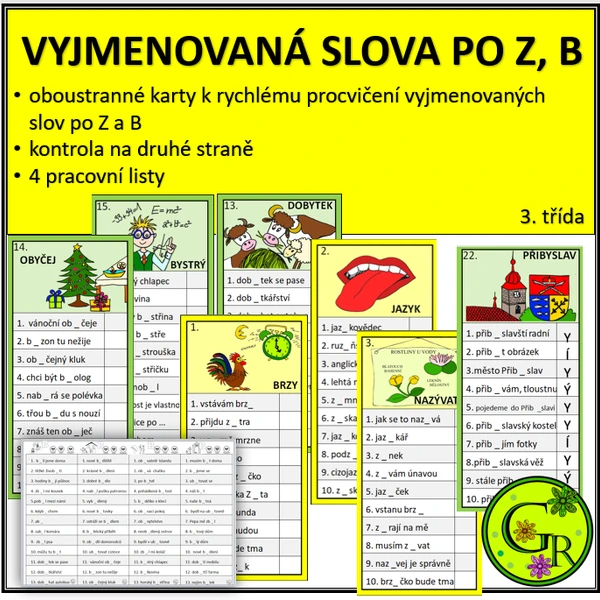 PROCVIČUJEME VYJMENOVANÁ SLOVA PO Z a B
