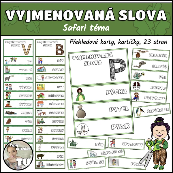 Vyjmenovaná slova - safari téma