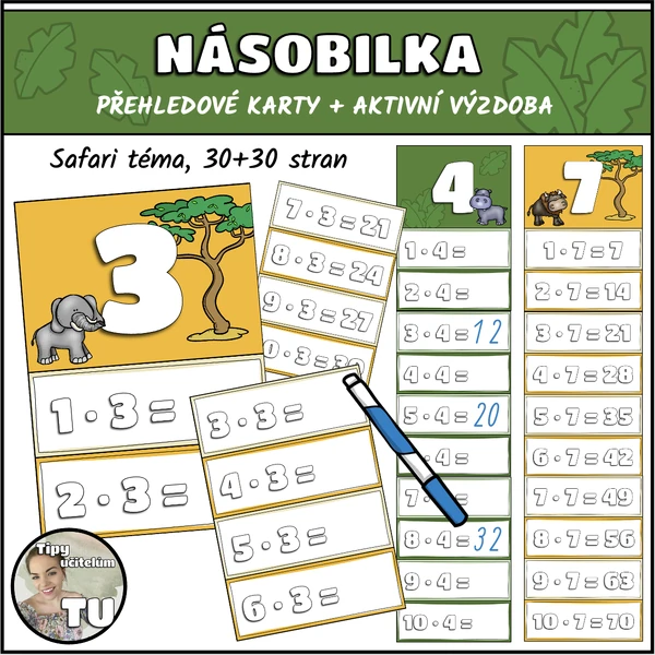 Násobilka - safari téma