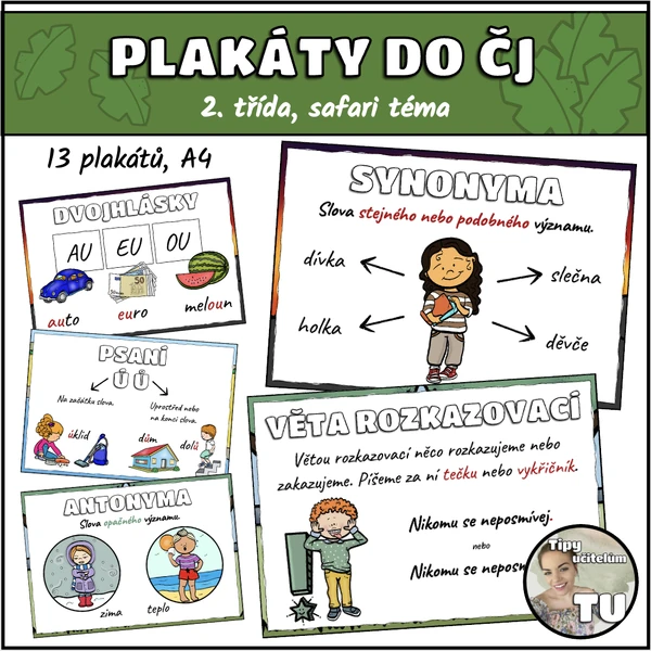 Plakáty do ČJ - 2. třída (safari téma)