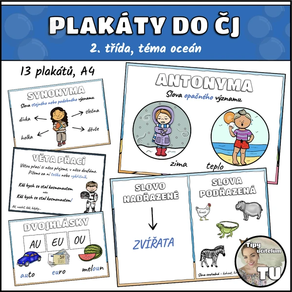Plakáty do ČJ - 2. třída (téma oceán)