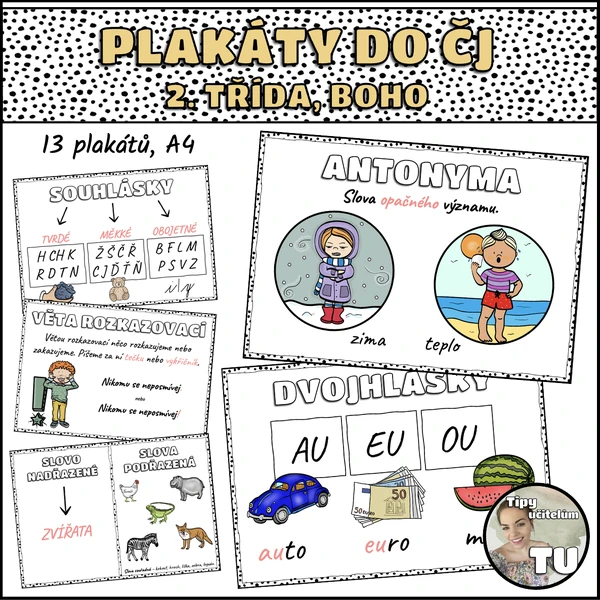 Plakáty do ČJ - 2. třída - Boho design