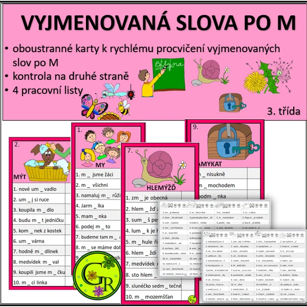 PROCVIČUJEME VYJMENOVANÁ SLOVA PO M