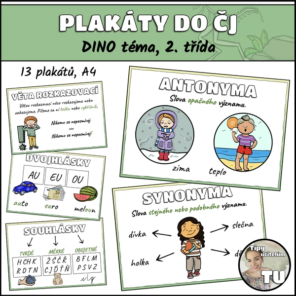Plakáty do ČJ - 2. třída - DINO téma