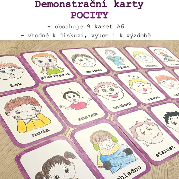 Pocity, emoce - demonstrační karty