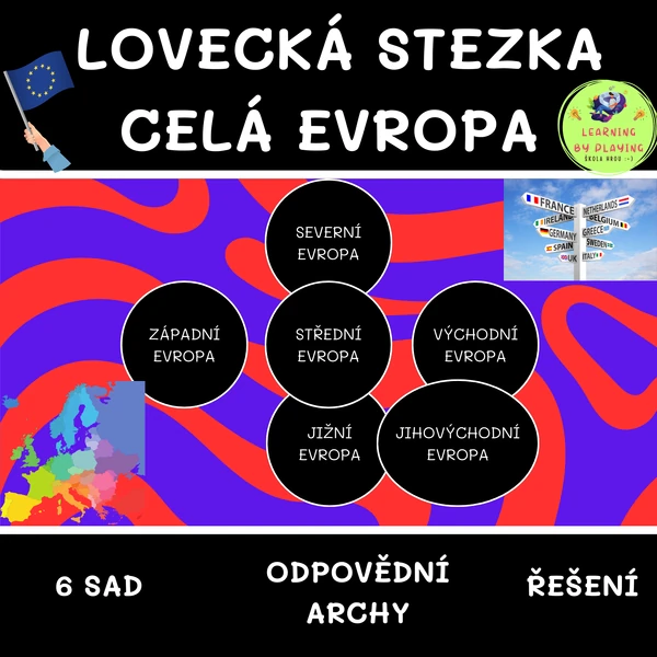 ZEMĚPISNÁ STEZKA - CELÁ EVROPA - SADA 6 STEZEK PRO JEDNOTLIVÉ REGIONY