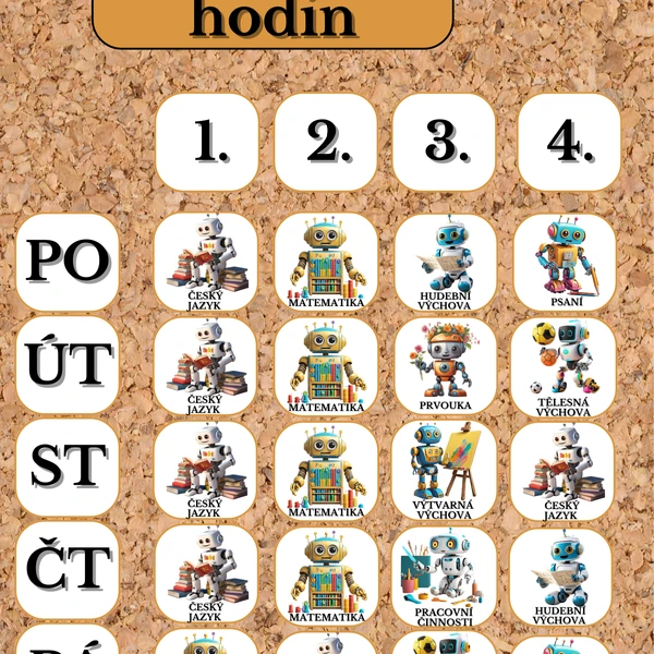 Velký rozvrh hodin - roboti