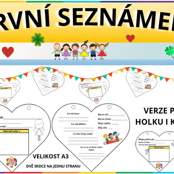 PRVNÍ SEZNÁMENÍ - GIRLANDA - SRDÍČKA