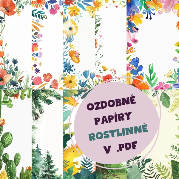 Ozdobné papíry ke stažení - ROSTLINNÉ
