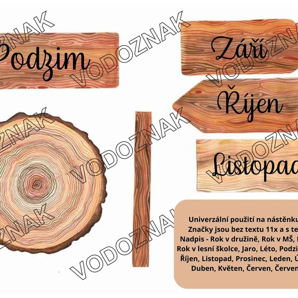 Cedule s textem na nástěnku / Kalendář, výzdoba třídy, chodby, narozeninovník,.../