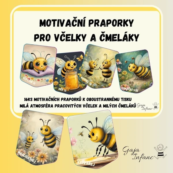 Motivační praporky- včelky a čmeláci