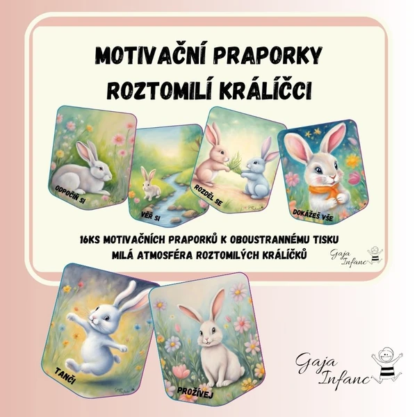 Motivační praporky- králíčci