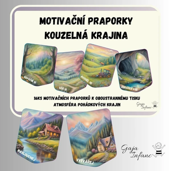 Motivační praporky- kouzelná krajina