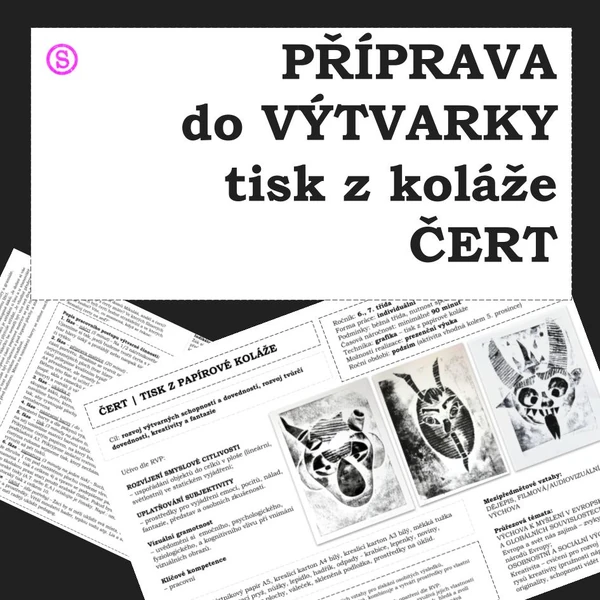 Kompletní příprava do výtvarky / minimálně dvouhodinovka / Čert - grafika