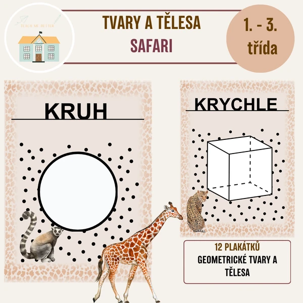 Tvary a tělesa na zeď Safari
