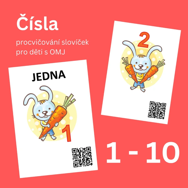 Čísla 1-10 - procvičování (nejen) pro děti s OMJ s mluvícími QR kódy
