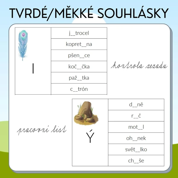 Tvrdé/měkké souhlásky