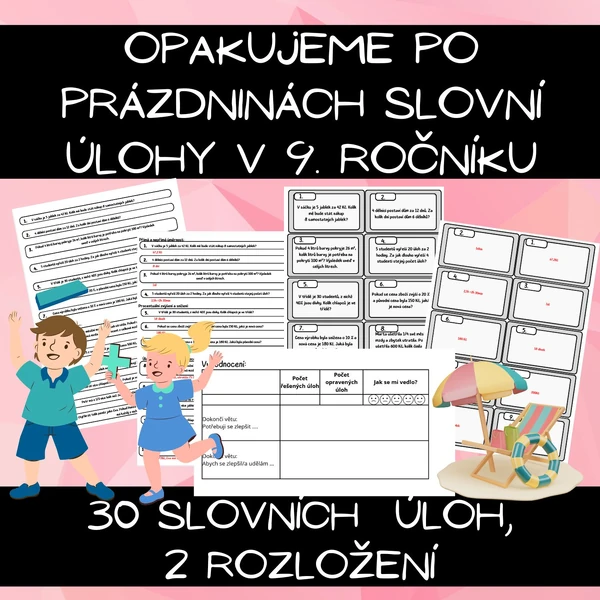 Poprázdninová - opakovací matematika 9. ročník - slovní úlohy