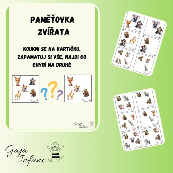 Paměťovka- zvířata