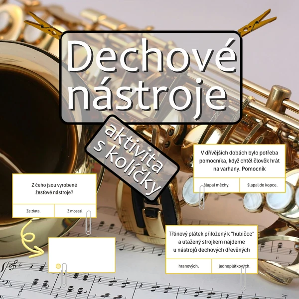 Dechové nástroje - aktivita s kolíčky