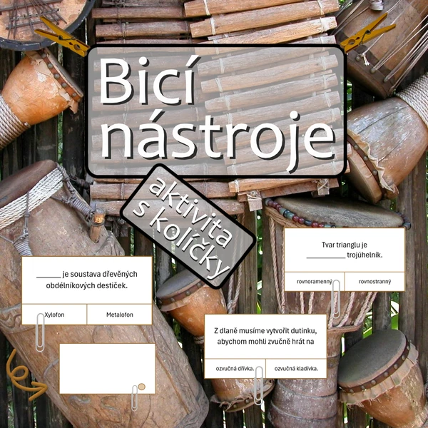 Bicí nástroje - aktivita s kolíčky