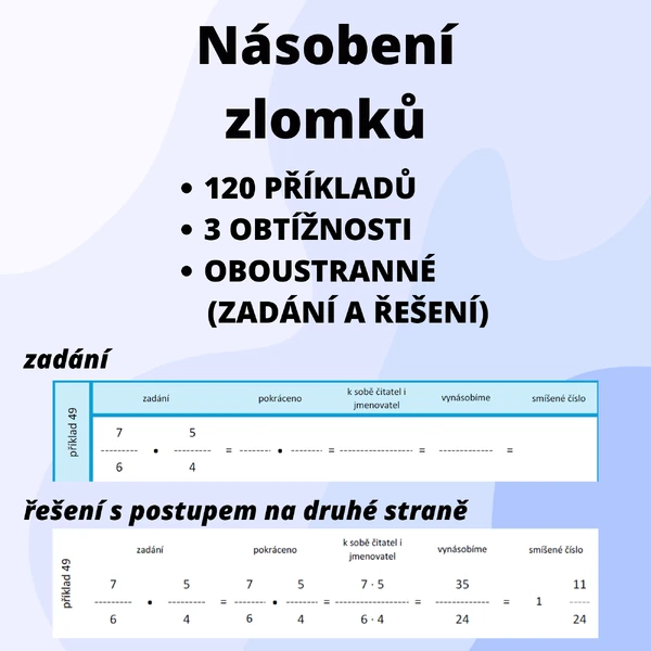 Zlomky - násobení - pruhy