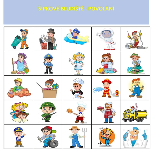 Povolání - šipkové bludiště