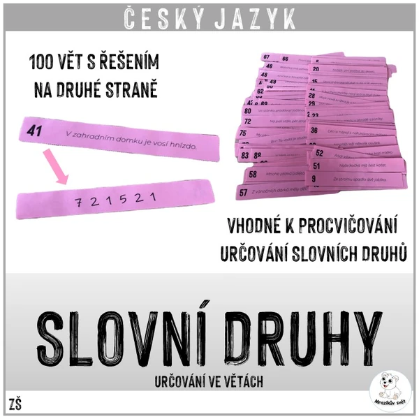 SLOVNÍ DRUHY: určování ve větách