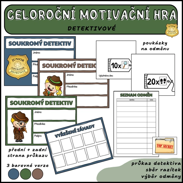 Celoroční motivační hra - téma DETEKTIVOVÉ