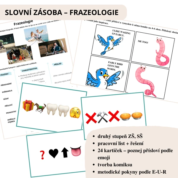 Slovní zásoba – frazeologie (pracovní list, kartičky, komiks)