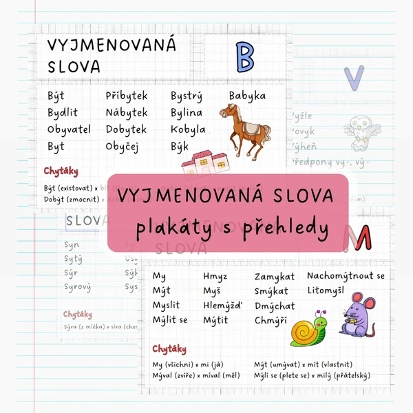 Vyjmenovaná slova - přehledy